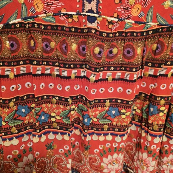 Farm Rio Tropical Shine Dress XL Boho CELEBRITY Party Balloon Sleeve Resort Vaca - Picture 12 of 16